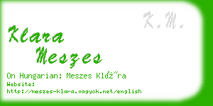 klara meszes business card